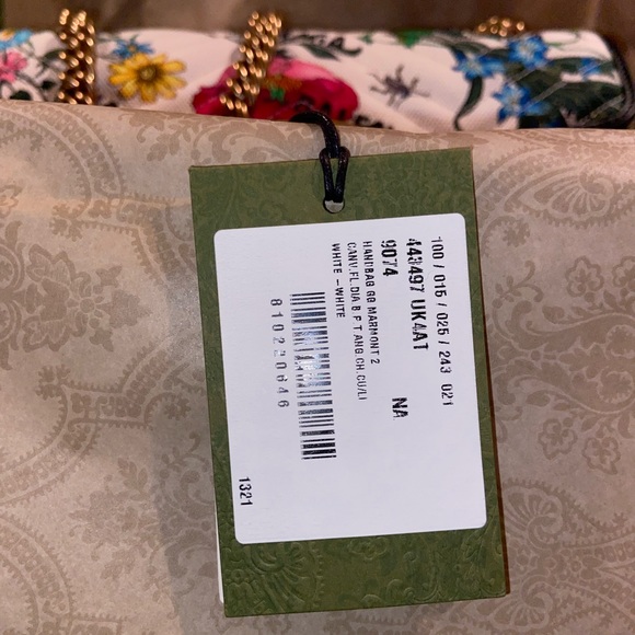 Gucci X Balenciaga The Hacker Project Aria 100 GG White Floral Small Marmont Bag - Picture 6 of 9